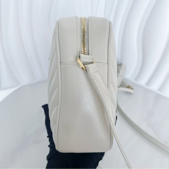 Yves Saint Laurent White Lou Camera Bag with Tassel - Picture 6 of 16